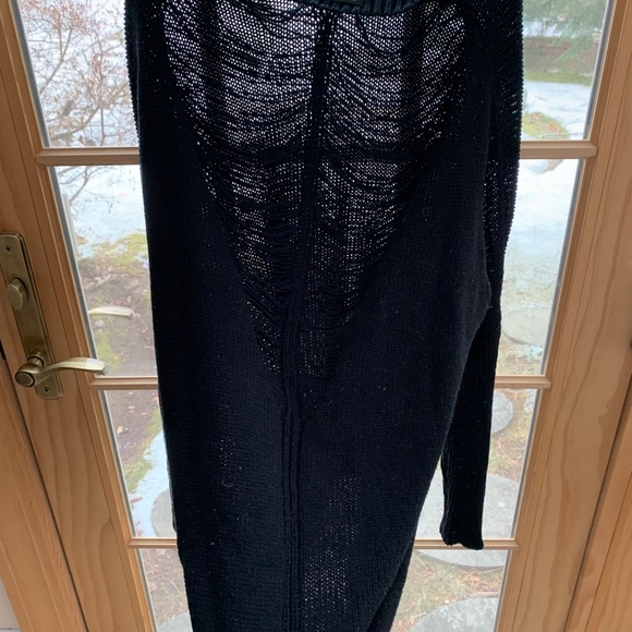 LF Black Oversized Long Detail Back Sweater - Picture 5 of 7